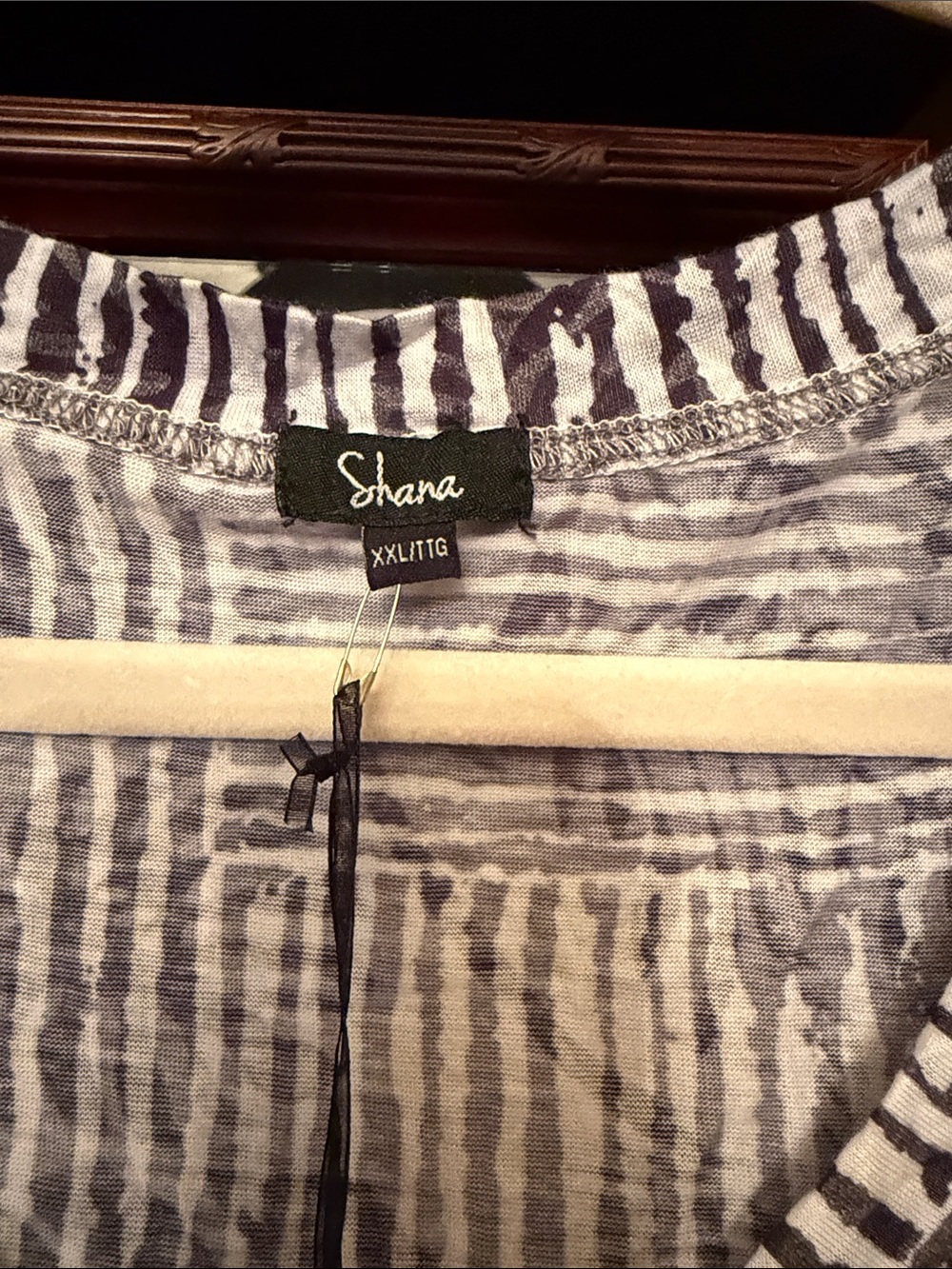 Shana Striped Lightweight Top in black and White. Great fabric. All year round